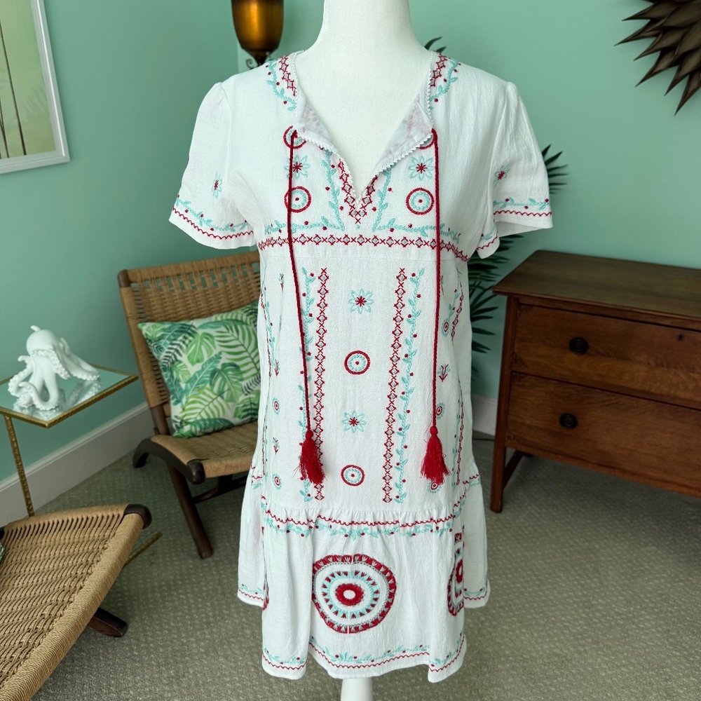 Tyler Boe Womens Embroidered Tie Dress Size XS